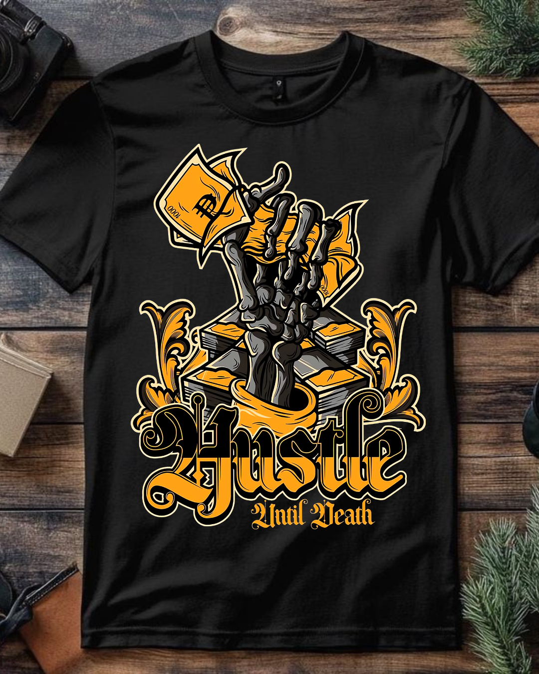 "Hustle Till Death" Oversized Streetwear Tee