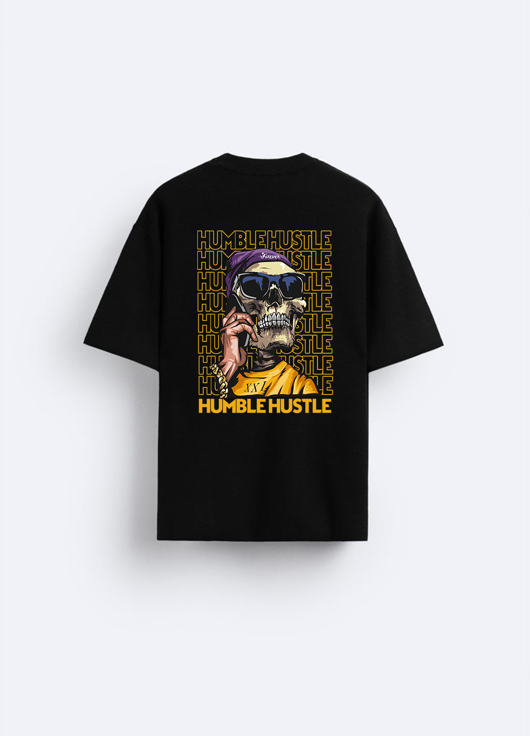 Humble Hustle" Skull Graphic T-Shirt