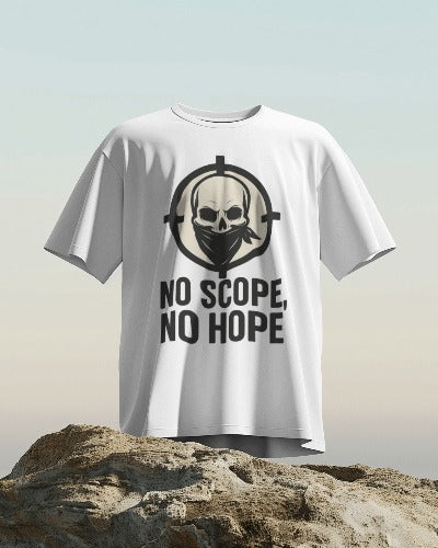 White T-Shirts with "NO SCOPE. NO HOPE." Design